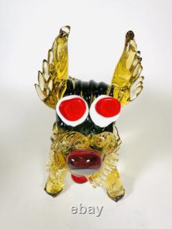 Murano Art Glass Dog Figurine. Who Could Not Love This Face Ex Vintage Cond