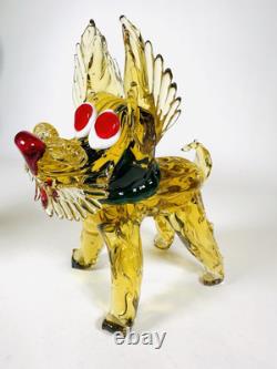 Murano Art Glass Dog Figurine. Who Could Not Love This Face Ex Vintage Cond