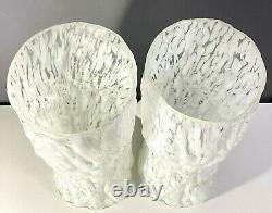 Murano Art Glass Set of 2 Faux Bois Style Vase16.75 Tall VTG 1960's -70's