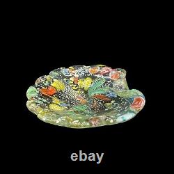 Murano Art Glass Tutti Frutti Bowl Ashtray Gold Fleck Aventurine 6w 7l 2t