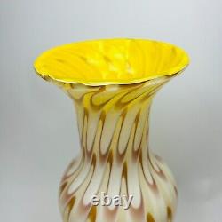 Murano Art Glass Vase Vintage Spring Fever Pattern Hand Blown 12 Tall by 4.5