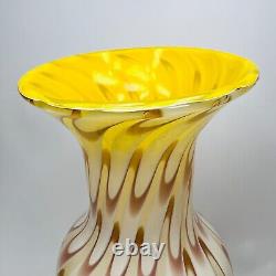 Murano Art Glass Vase Vintage Spring Fever Pattern Hand Blown 12 Tall by 4.5