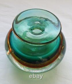 Murano Art Glass Vintage Sommerso Vase MCM Flavio Poli Seguso Venini Retro