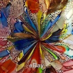 Murano Avem Tutti Frutti Zanfirico Latticino Art Glass Bowl Vintage MID Century