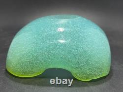 Murano Blue Green Pulegoso Bubbles Vintage Italian Art Glass Mid Century Ashtray