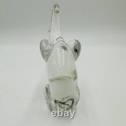 Murano Elephant Italian VETRI DI Art Glass with Label Vintage 1980s Rare 6 040