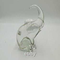 Murano Elephant Italian VETRI DI Art Glass with Label Vintage 1980s Rare 6 040