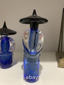 Murano Formia Signed And Numbered Asian Art Glass Figurines Vintage