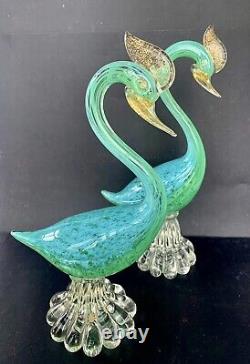 Murano Fratelli Toso Pair Of Birds With Label