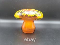 Murano Galliano Ferro Blown Art Glass Uranium Mushroom Speckled Heavy Vintage