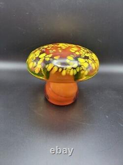 Murano Galliano Ferro Blown Art Glass Uranium Mushroom Speckled Heavy Vintage