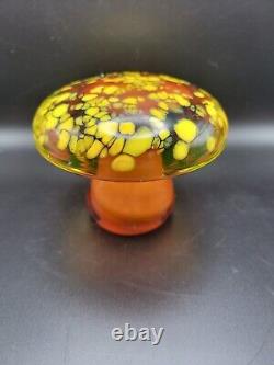 Murano Galliano Ferro Blown Art Glass Uranium Mushroom Speckled Heavy Vintage