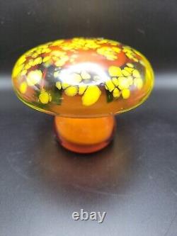 Murano Galliano Ferro Blown Art Glass Uranium Mushroom Speckled Heavy Vintage