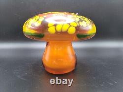 Murano Galliano Ferro Blown Art Glass Uranium Mushroom Speckled Heavy Vintage