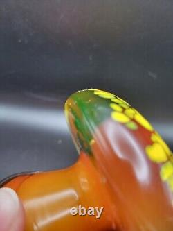 Murano Galliano Ferro Blown Art Glass Uranium Mushroom Speckled Heavy Vintage