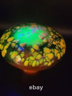 Murano Galliano Ferro Blown Art Glass Uranium Mushroom Speckled Heavy Vintage