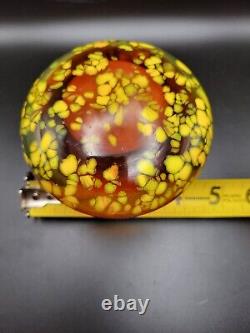 Murano Galliano Ferro Blown Art Glass Uranium Mushroom Speckled Heavy Vintage