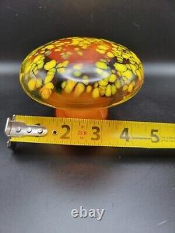 Murano Galliano Ferro Blown Art Glass Uranium Mushroom Speckled Heavy Vintage