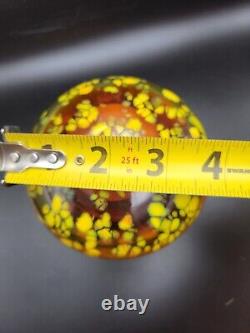 Murano Galliano Ferro Blown Art Glass Uranium Mushroom Speckled Heavy Vintage