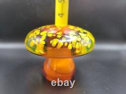 Murano Galliano Ferro Blown Art Glass Uranium Mushroom Speckled Heavy Vintage