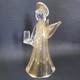 Murano Glass Angel Candle Holder Figurine 8.5 Tall Gold Dust Vintage