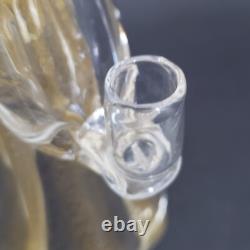 Murano Glass Angel Candle Holder Figurine 8.5 Tall Gold Dust Vintage