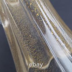 Murano Glass Angel Candle Holder Figurine 8.5 Tall Gold Dust Vintage