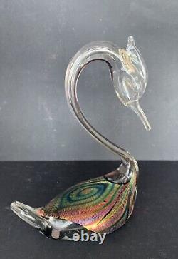 Murano Glass Angelo Rossi Pair Of Swans SIGNED