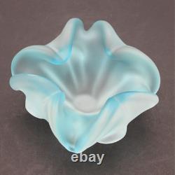 Murano Glass Bowl Vintage Mid Century Satinato Frosted Italian Art Appraised