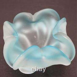 Murano Glass Bowl Vintage Mid Century Satinato Frosted Italian Art Appraised