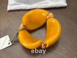 Murano Glass Bracelet Orange Handmade Blown Glass Antares Venezia Tag Vtg Italy