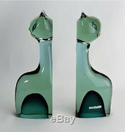 Murano Glass Cats Antonio Da Ros Vintage Cenedese Sculpture Bookends