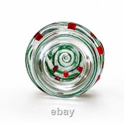 Murano Glass Christmas Tree Millefiori Italian Art Glass Green Ribbon Vintage 8