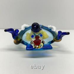 Murano Glass Clown Bowl Dish Ashtray Venetian Italy Colorful Funny Vintage Retro