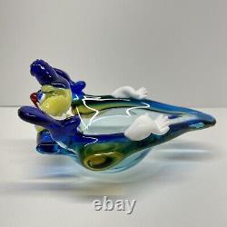 Murano Glass Clown Bowl Dish Ashtray Venetian Italy Colorful Funny Vintage Retro