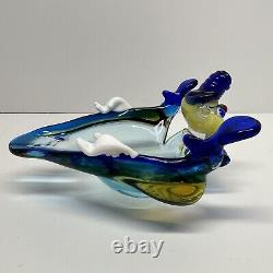 Murano Glass Clown Bowl Dish Ashtray Venetian Italy Colorful Funny Vintage Retro