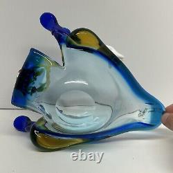 Murano Glass Clown Bowl Dish Ashtray Venetian Italy Colorful Funny Vintage Retro