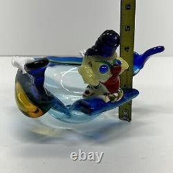 Murano Glass Clown Bowl Dish Ashtray Venetian Italy Colorful Funny Vintage Retro