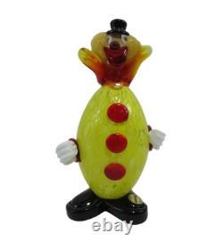 Murano Glass Clown Figurine Handcrafted Italian Art 7 Tall Vintage Italy