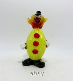 Murano Glass Clown Figurine Handcrafted Italian Art 7 Tall Vintage Italy