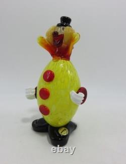 Murano Glass Clown Figurine Handcrafted Italian Art 7 Tall Vintage Italy