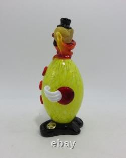 Murano Glass Clown Figurine Handcrafted Italian Art 7 Tall Vintage Italy
