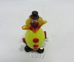 Murano Glass Clown Figurine Handcrafted Italian Art 7 Tall Vintage Italy