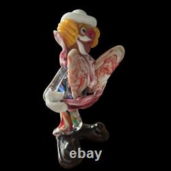 Murano Glass Clown Figurine Multicolour Handcrafted Art Piece 7.5 Vintage Italy