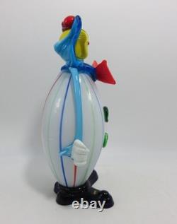 Murano Glass Clown Red Bow Tie and Green Buttons 11 Tall Vintage Italy