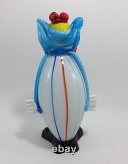 Murano Glass Clown Red Bow Tie and Green Buttons 11 Tall Vintage Italy