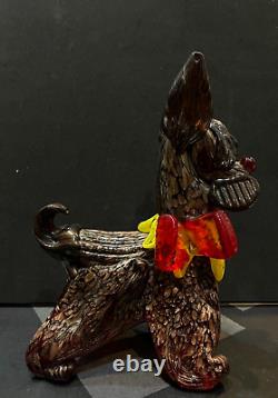 Murano Glass Dog Scottie Terrier Vintage Tall 7 inch