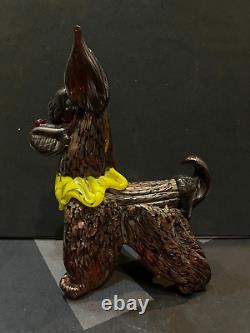 Murano Glass Dog Scottie Terrier Vintage Tall 7 inch