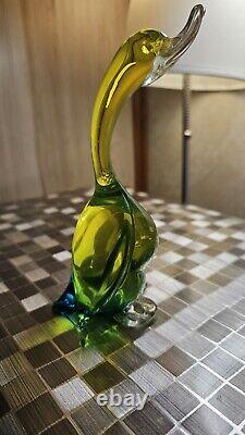 Murano Glass Duck (Archimede Seguso) Venetian Italian Green Vintage