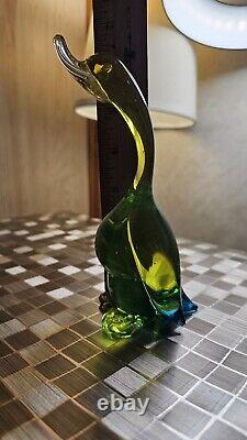 Murano Glass Duck (Archimede Seguso) Venetian Italian Green Vintage